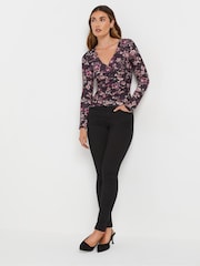 Long Tall Sally Paisley Floral Wrap Top - Imagen 2 de 5