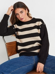Long Tall Sally Pullover mit Knöpfen an der Schulter und Zopfmuster - Bild 1 von 5