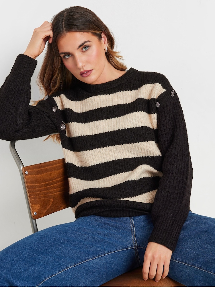 Long Tall Sally Pullover mit Knöpfen an der Schulter und Zopfmuster - Bild 1 von 5