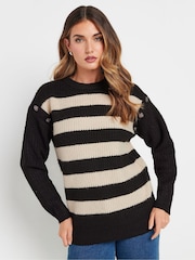 Long Tall Sally Pullover mit Knöpfen an der Schulter und Zopfmuster - Bild 2 von 5