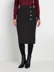 Long Tall Sally Black Side Wrap Tailored Skirt - Image 2 of 5