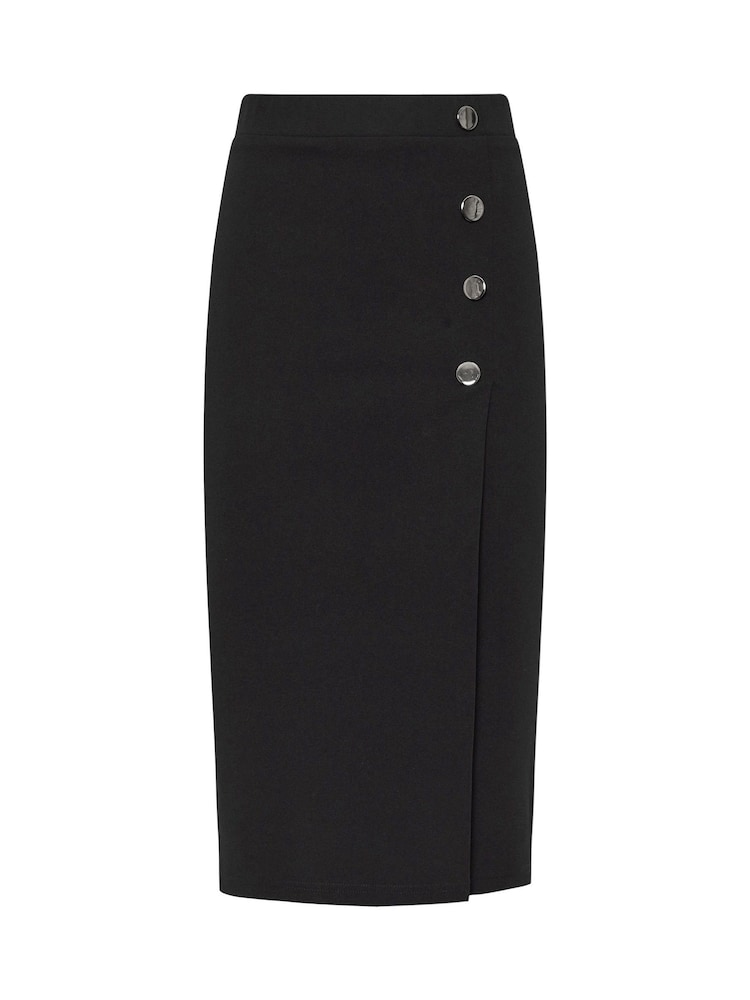 Long Tall Sally Black Side Wrap Tailored Skirt - Image 5 of 5