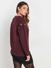 Long Tall Sally Purple Button Shoulder Cable Jumper - Image 3 of 5