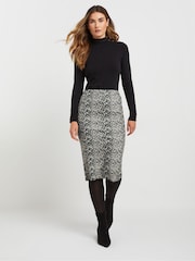 Long Tall Sally Brown Printed Midi Skirt - Image 1 of 5