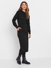 Long Tall Sally Black Sweatshirt Midi Dress - Image 1 of 5