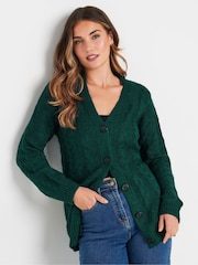 Long Tall Sally Green V-Neck Cable Jumper - Image 1 of 5