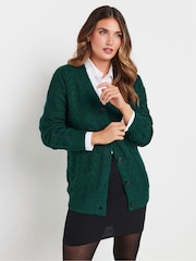 Long Tall Sally Green V-Neck Cable Jumper - Image 2 of 5