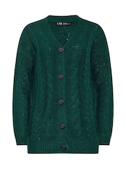 Long Tall Sally Green V-Neck Cable Jumper - Image 5 of 5