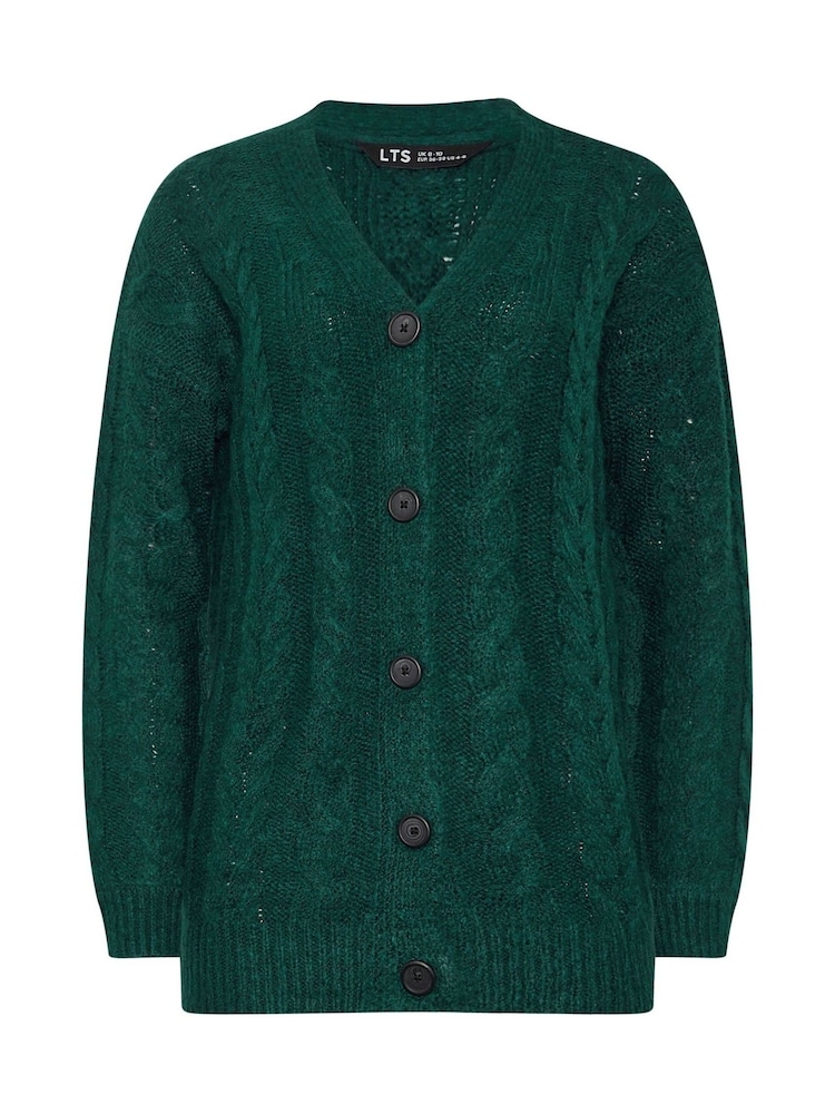 Long Tall Sally Green V-Neck Cable Jumper - Image 5 of 5