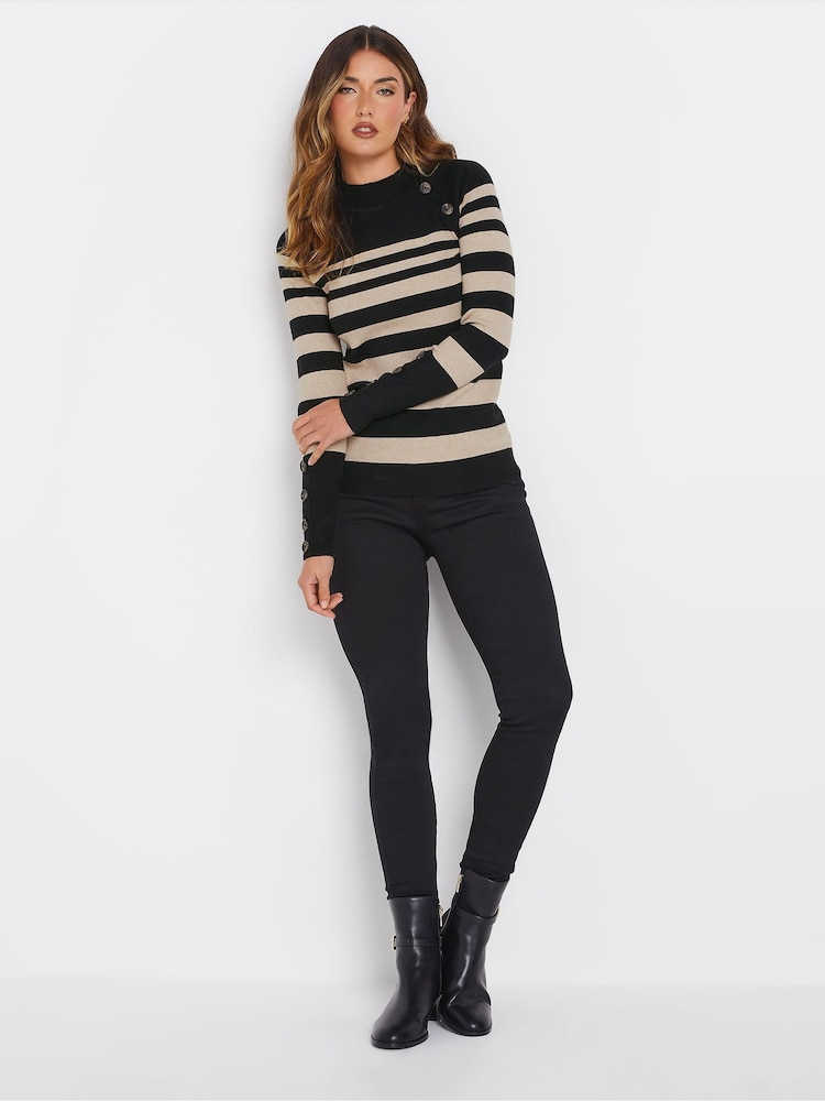 Long Tall Sally Black Premium Button Jumper - Image 2 of 5