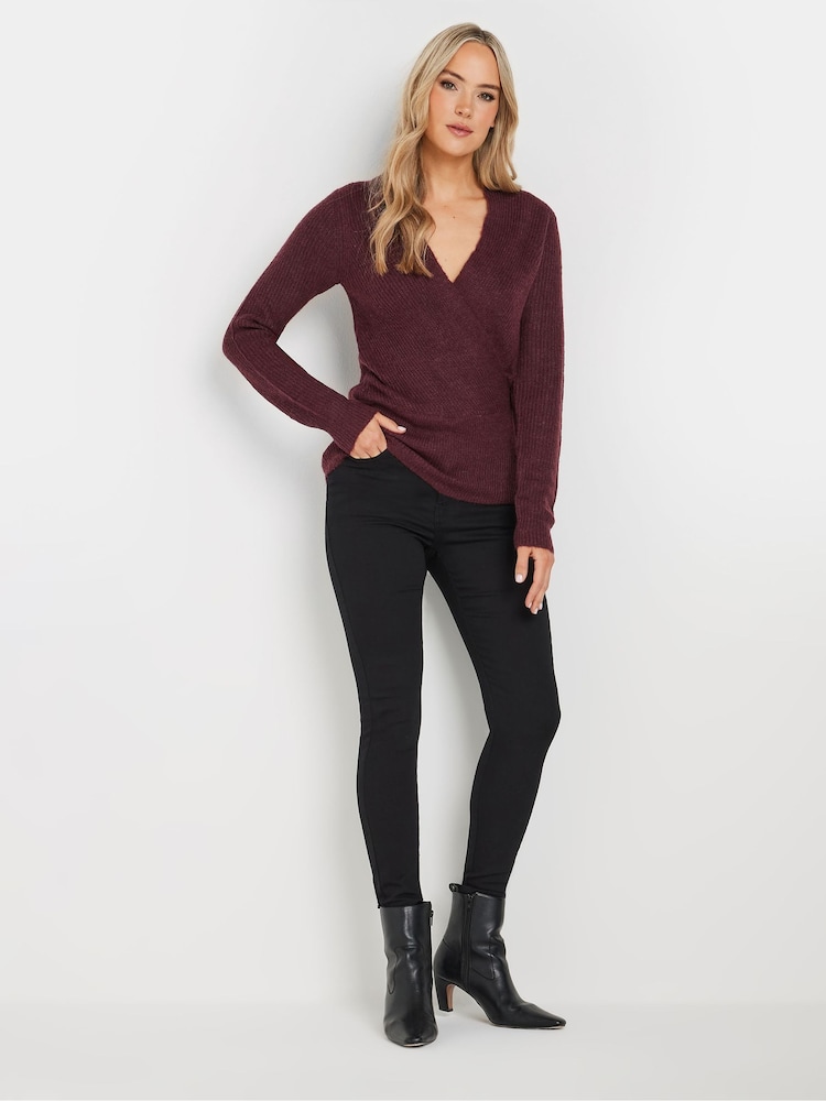 Long Tall Sally Red Wrap Top - Image 2 of 5