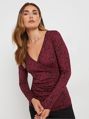 Long Tall Sally Ditsy Wrap Top - Imagen 1 de 5