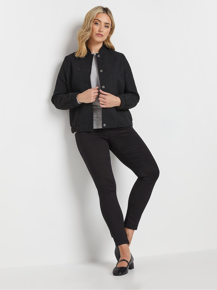 M&Co Black Boucle Bomber Jacket - Image 2 of 5 M&Co Black Boucle Bomber Jacket - Image 2 of 5
