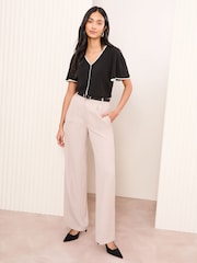 Friends Like These Black Tipped Flutter Sleeve T-Shirt - Image 3 of 4