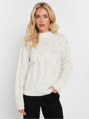 M&Co Cream Petite Cable Jumper - Image 1 of 5