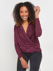 M&Co Red Wrap Over Jumper - Image 1 of 5