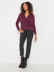 M&Co Red Wrap Over Jumper - Image 2 of 5