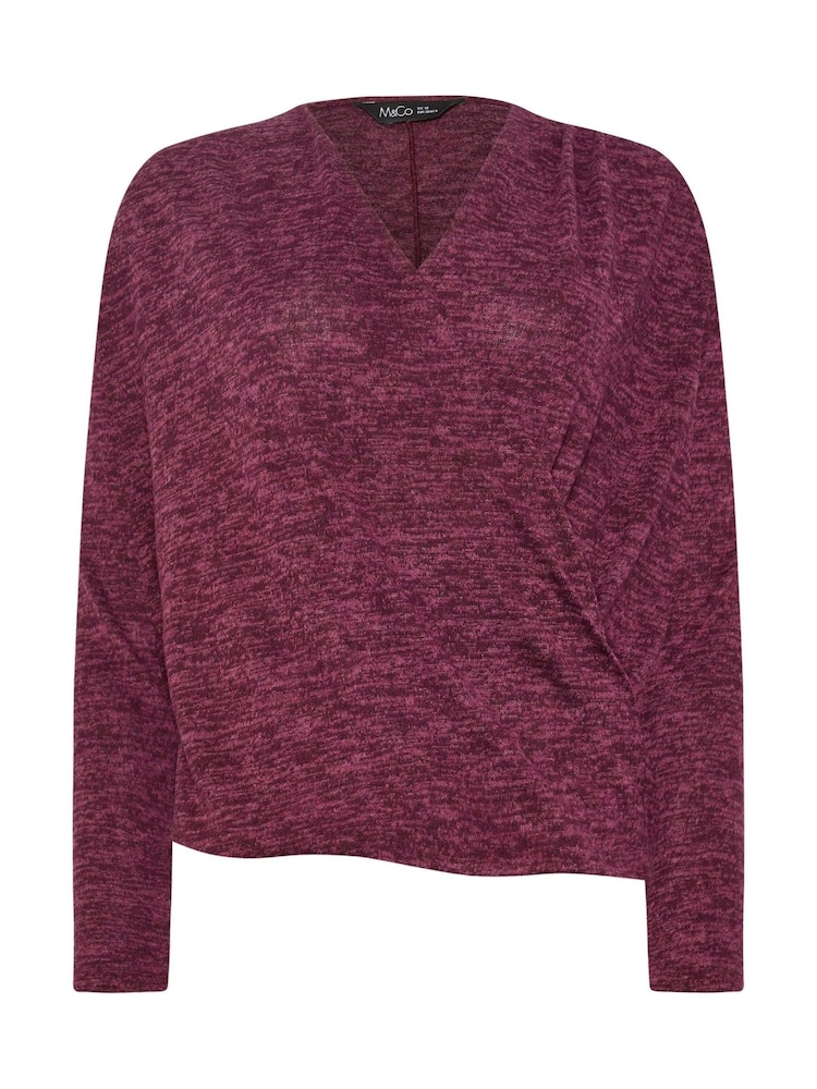 M&Co Red Wrap Over Jumper - Image 5 of 5