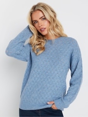 M&Co Blue Petite Pointelle Jumper - Image 1 of 5