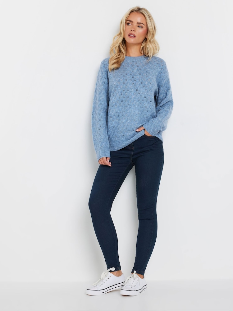 M&Co Blue Petite Pointelle Jumper - Image 2 of 5