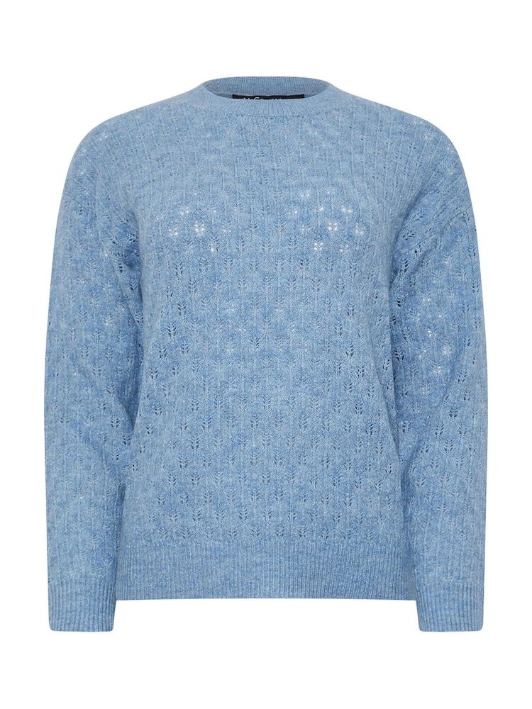 M&Co Blue Petite Pointelle Jumper - Image 5 of 5 M&Co Blue Petite Pointelle Jumper - Image 5 of 5