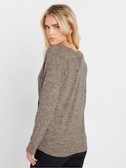 M&Co Pink Petite Wrap Over Jumper - Image 3 of 5