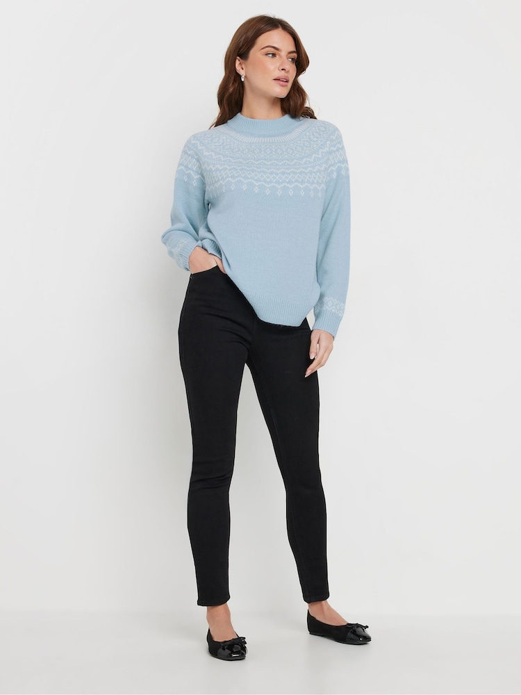 M&Co Blue Placement Fairisle Pattern Jumper - Image 2 of 5