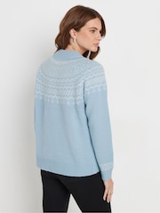 M&Co Blue Placement Fairisle Pattern Jumper - Image 3 of 5