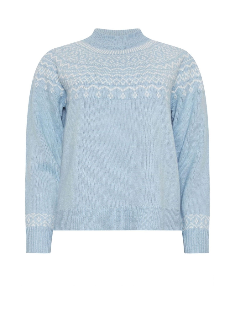 M&Co Blue Placement Fairisle Pattern Jumper - Image 5 of 5