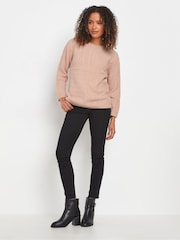 M&Co Blush Pink Cable Knit Patchwork Jumper - Image 2 of 5