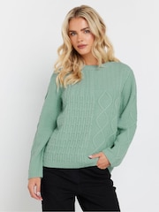 M&Co Green Petite Cable Patch Jumper - Image 1 of 5