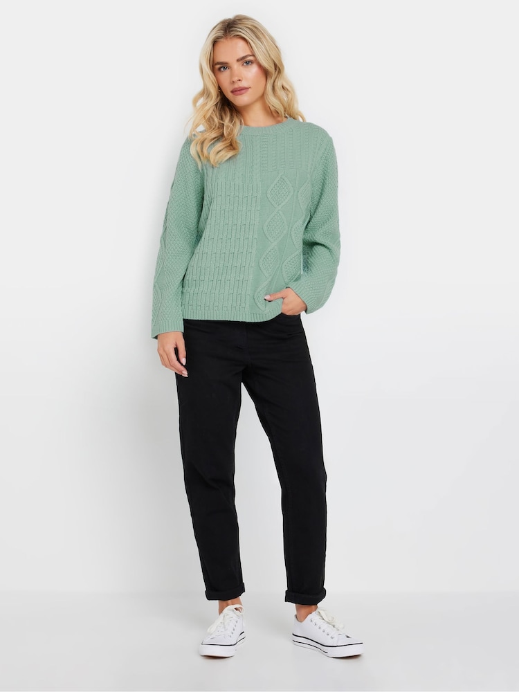 M&Co Green Petite Cable Patch Jumper - Image 2 of 5