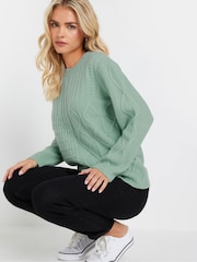 M&Co Green Petite Cable Patch Jumper - Image 4 of 5