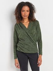 M&Co Green Wrap Over Jumper - Image 1 of 5