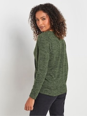 M&Co Green Wrap Over Jumper - Image 3 of 5
