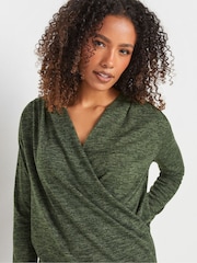 M&Co Green Wrap Over Jumper - Image 4 of 5
