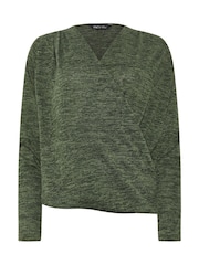 M&Co Green Wrap Over Jumper - Image 5 of 5