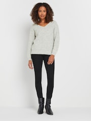 M&Co Grey V-Neck Shoulder Jumper - Image 2 of 5