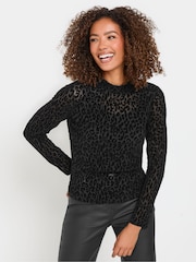 M&Co Leopard Design Mesh Top - Imagen 1 de 5