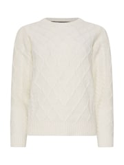 M&Co White Petite Diamond Cable Jumper - Image 5 of 5