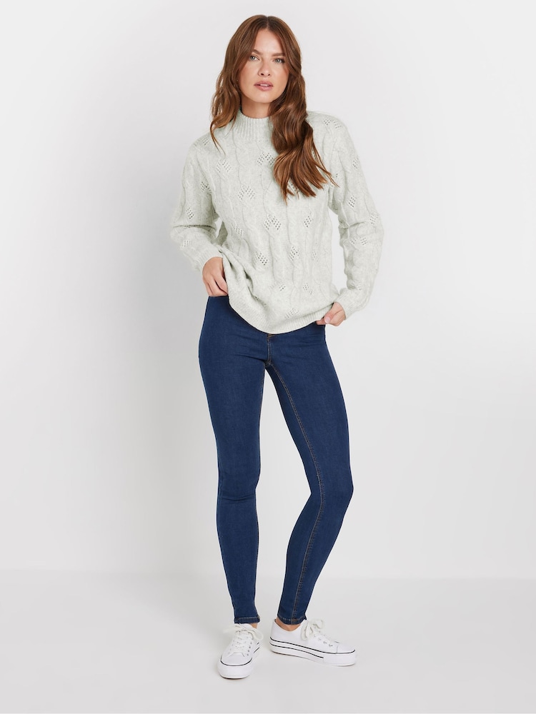 M&Co Grey Cable Jumper - Image 2 of 5 M&Co Grey Cable Jumper - Image 2 of 5