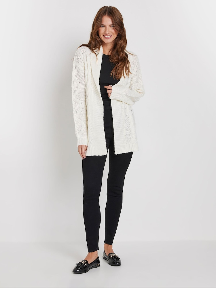 M&Co Cream Longline Cardigan - Image 2 of 5 M&Co Cream Longline Cardigan - Image 2 of 5