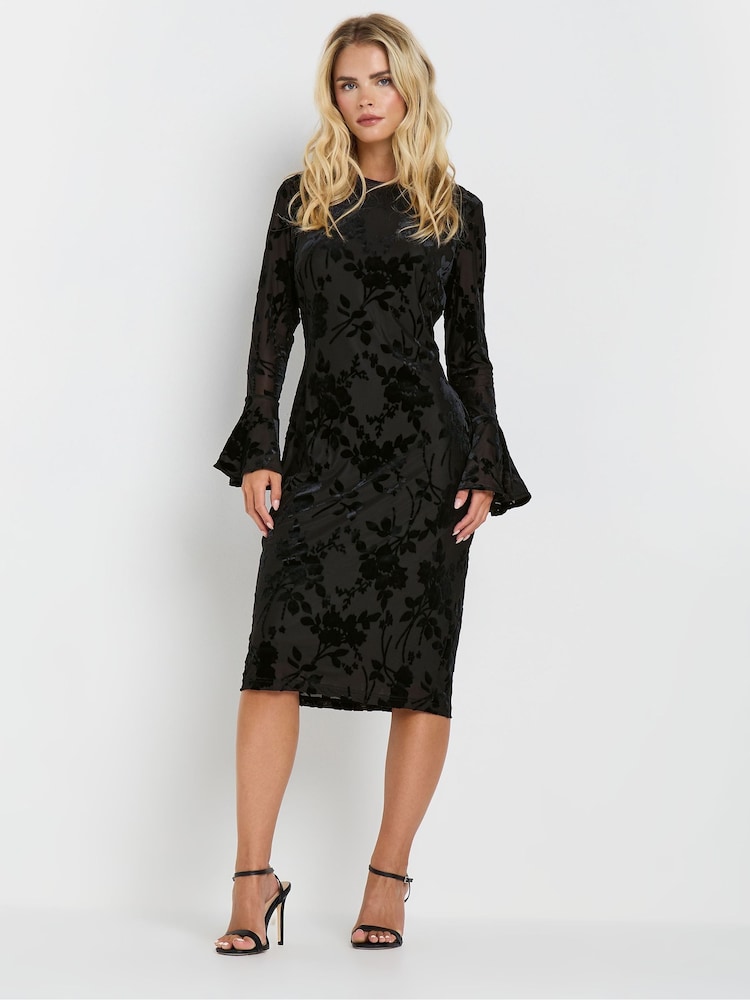 M&Co – florales Velourskleid mit Devoré-Muster, Petite - Bild 1 von 5 M&Co – florales Velourskleid mit Devoré-Muster, Petite - Bild 1 von 5