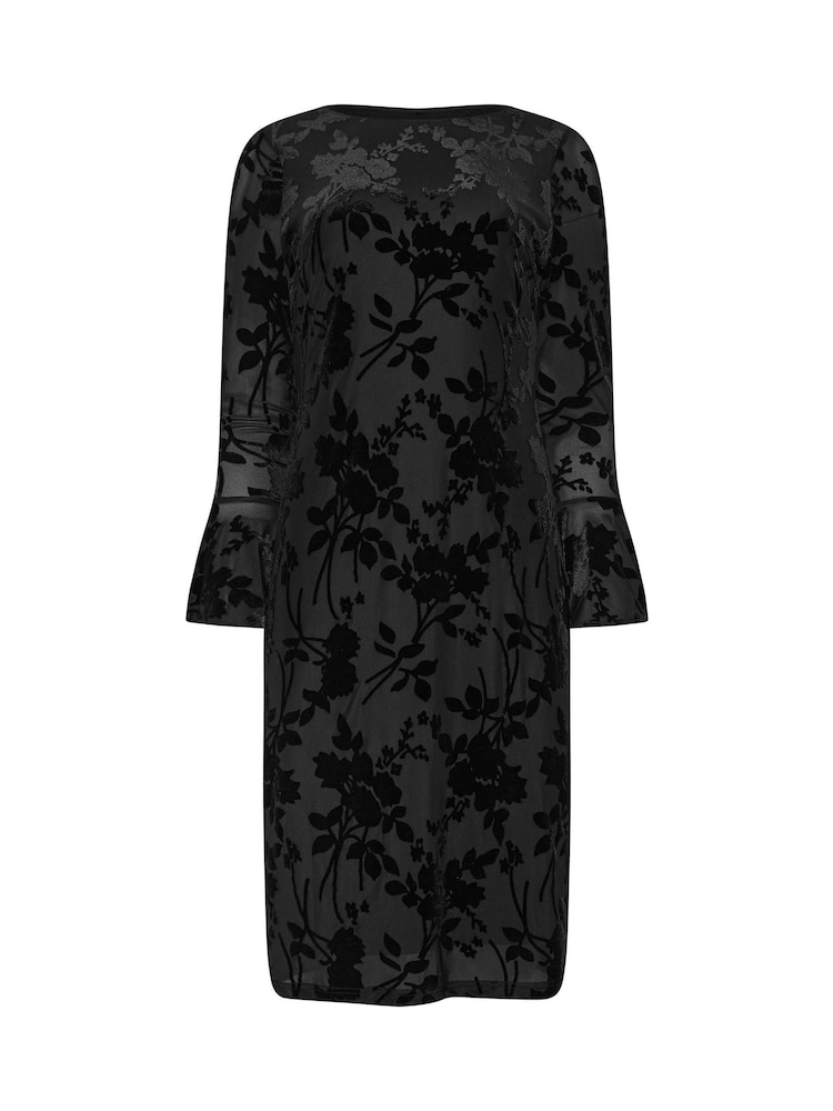 M&Co – florales Velourskleid mit Devoré-Muster, Petite - Bild 5 von 5 M&Co – florales Velourskleid mit Devoré-Muster, Petite - Bild 5 von 5