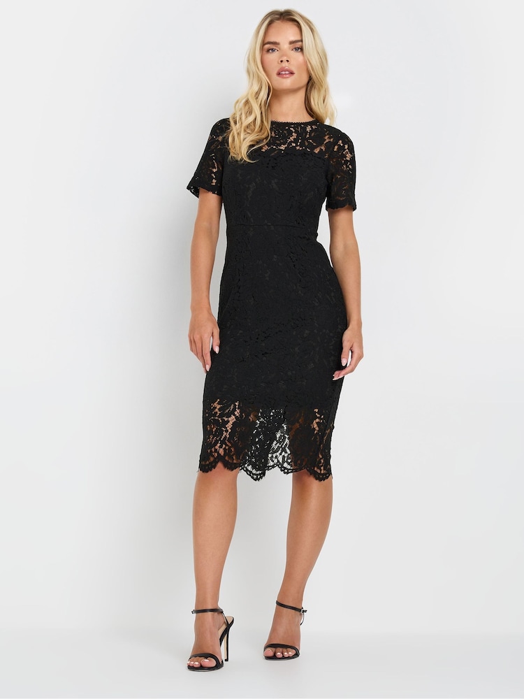 M&Co Black Petite Lace Sweetheart Dress - Image 1 of 5 M&Co Black Petite Lace Sweetheart Dress - Image 1 of 5