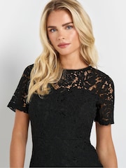M&Co Black Petite Lace Sweetheart Dress - Image 4 of 5