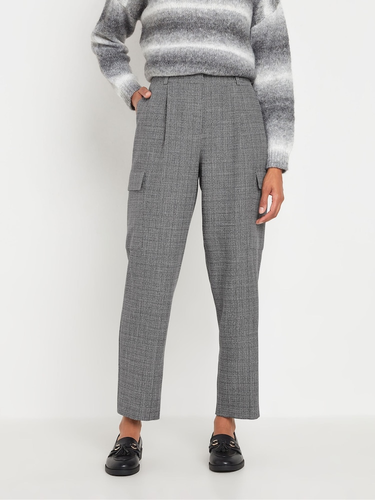 M&Co Grey Textured Cargo Trousers - Image 1 of 5