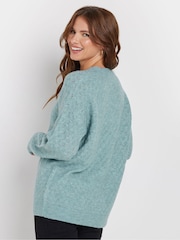 M&Co Green Mid Gauge Pointelle Jumper - Image 3 of 5