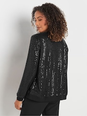 M&Co Black Sequin Bomber Jacket - Image 3 of 5