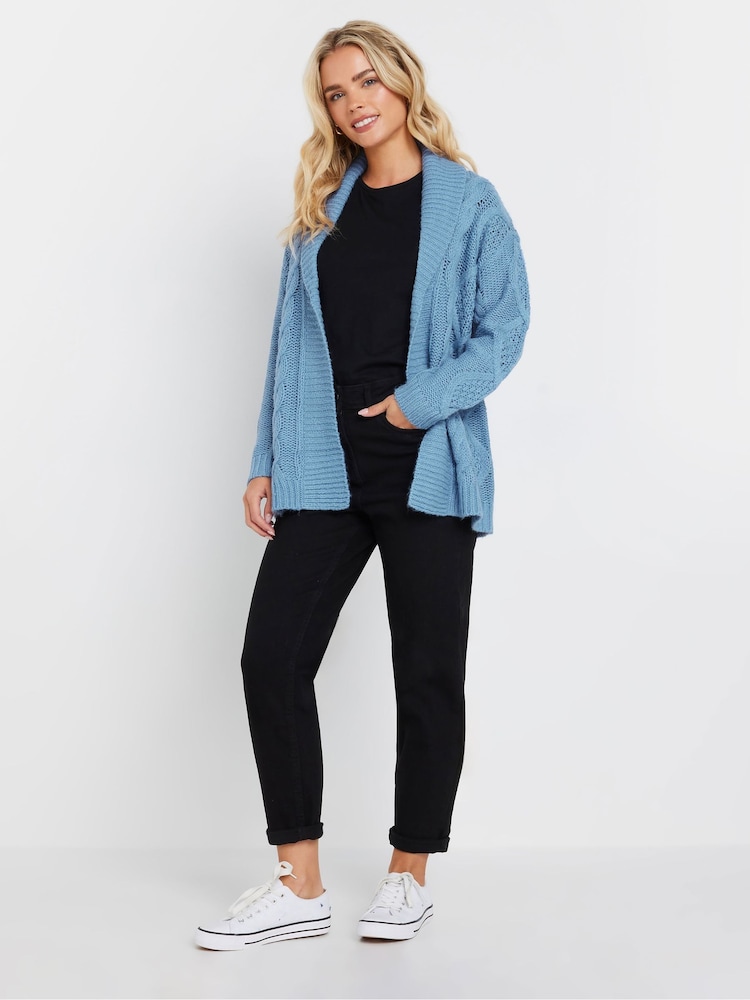 M&Co Blue Petite Longline Cardigan - Image 2 of 5 M&Co Blue Petite Longline Cardigan - Image 2 of 5